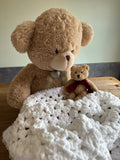 Hand Made White Crochet Baby Blanket