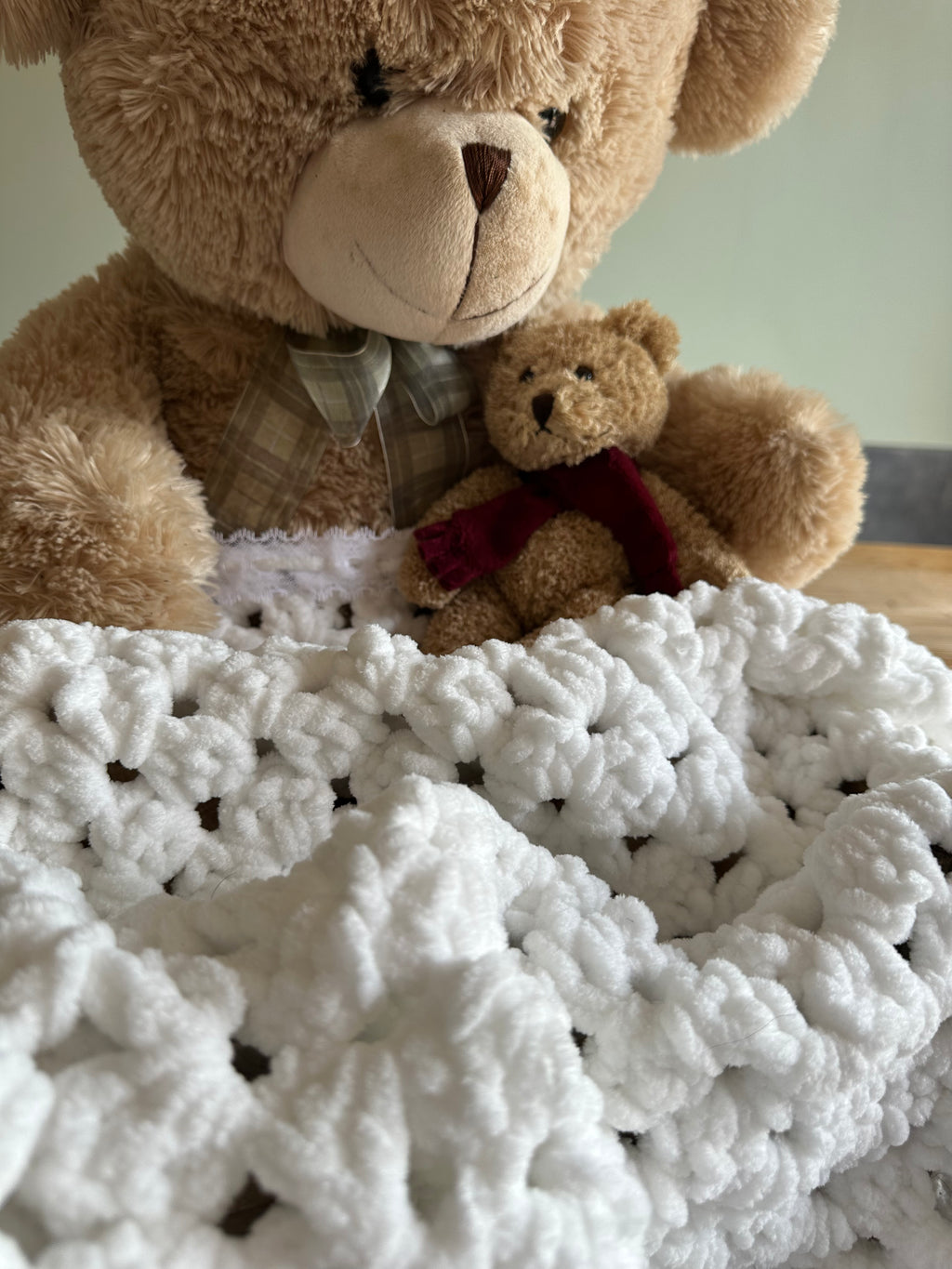 Hand Made White Crochet Baby Blanket