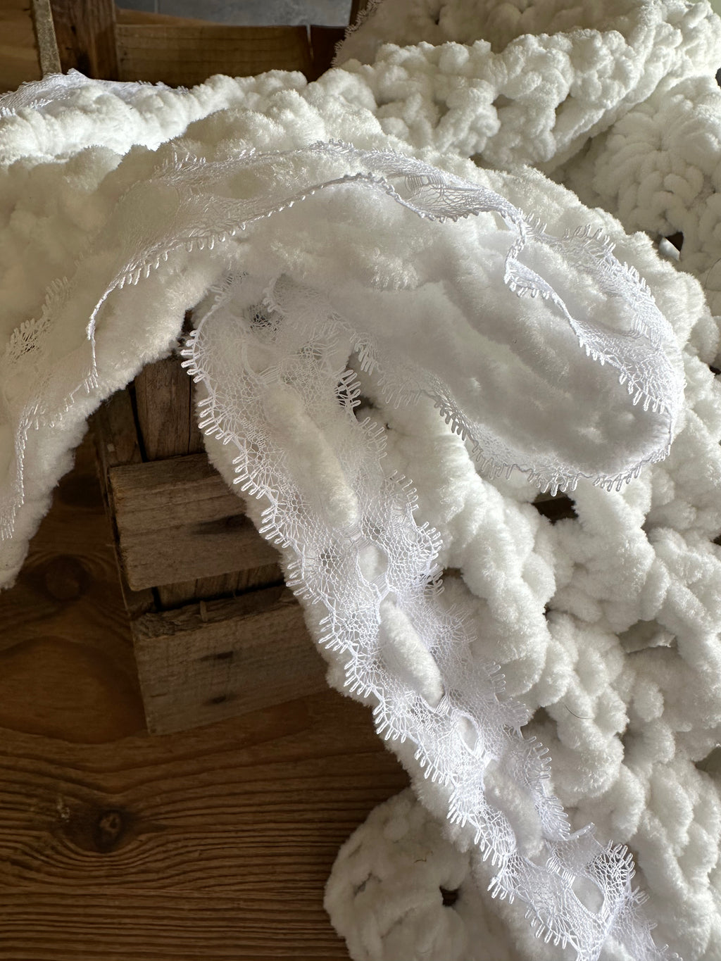 Hand Made White Crochet Baby Blanket